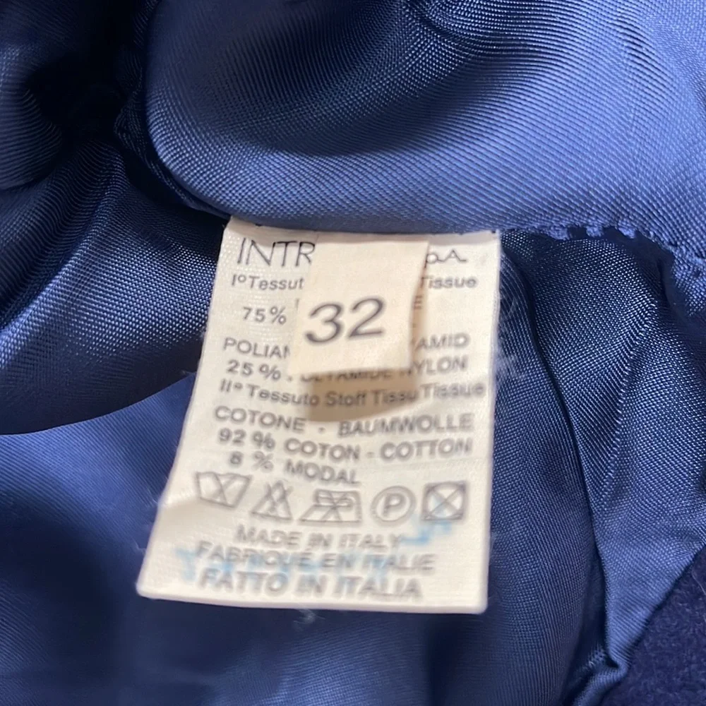 Truly a unique and beautiful jacket. Navy wool blend/hunter green velvet trim - Picture 6 of 10